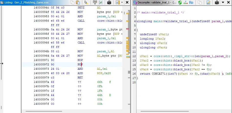 Trial 1 validation patched OR