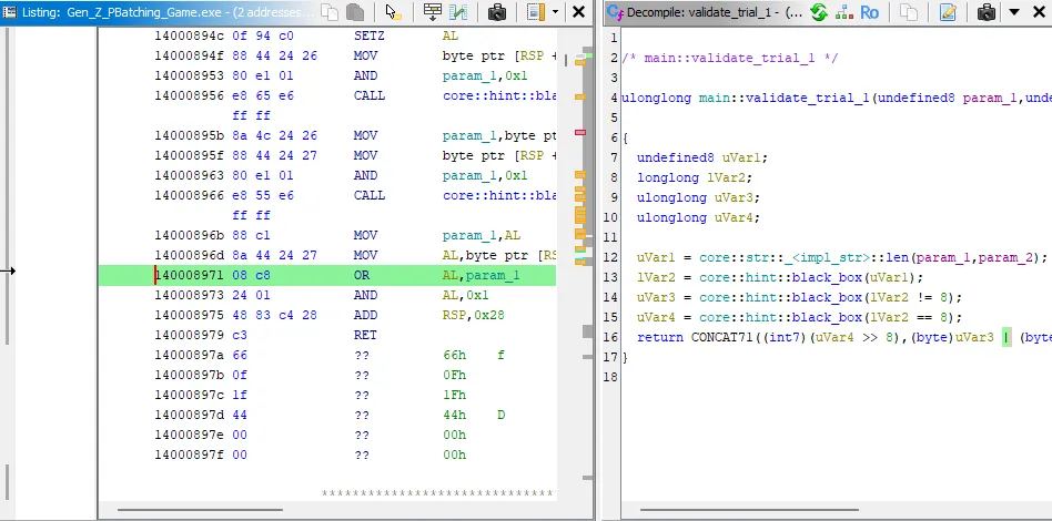 Trial 1 validation patching OR