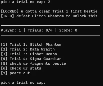 Trial 2 doesn't let us in